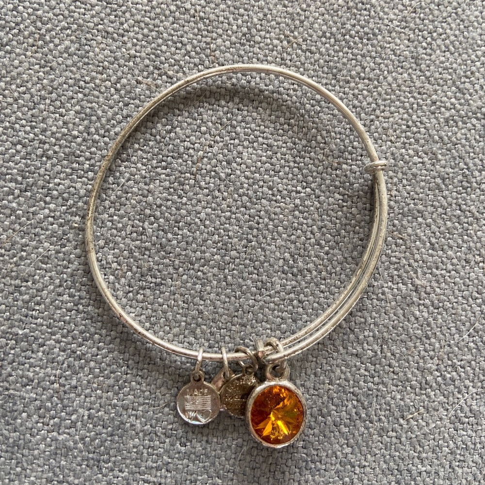 Alex and Ani Topaz Birthstone Charm Bangle
